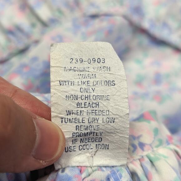 Vintage Allison Ann Outfit Baby Girls Size 6-9m Blue Floral Open Back - Picture 6 of 6